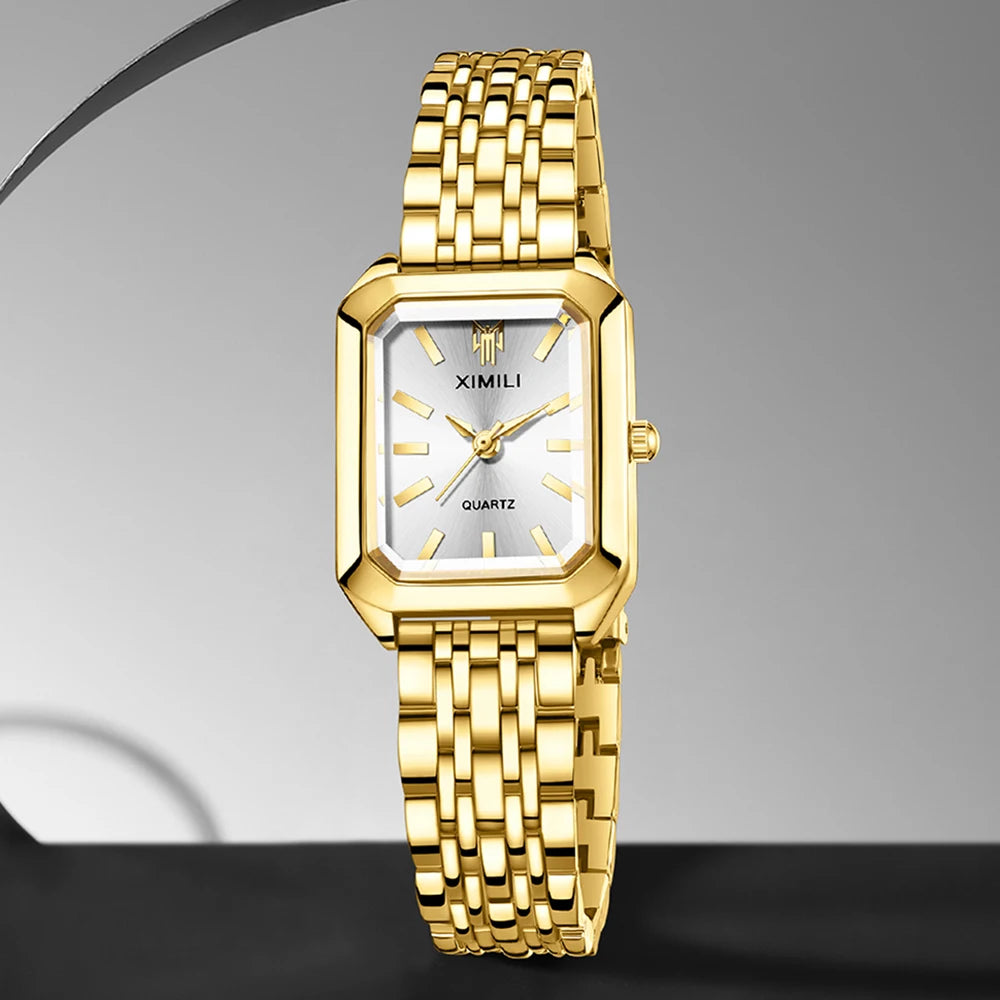 Trendy Women's Rectangular Dial Quartz Watch for Daily Wear - Smarsty