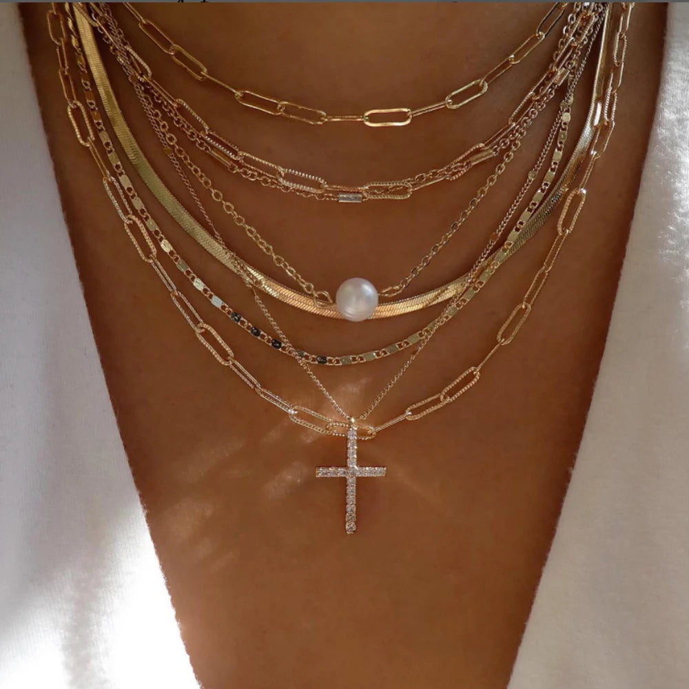 Vintage Gold Boho Layered Necklace Set for Women - Smarsty