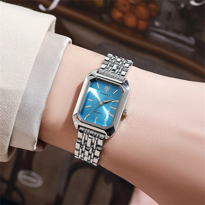 Women's Luxury Square Quartz Watch with Gold Alloy Strap - Smarsty