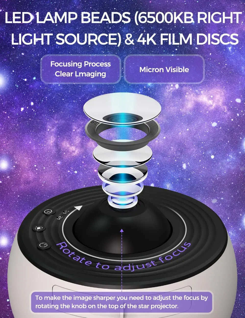 Galaxy Projector Night Light for Kids Room Decor - Smarsty