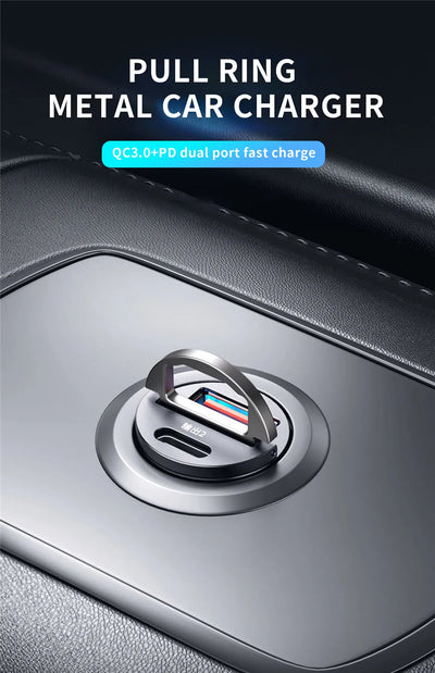 100W/200W QC3.0 PD Mini Car Charger 12-24V Lighter Fast Charging Car USB Type C Charger for Xiaomi Samsung Huawei iPhone Power - Smarsty