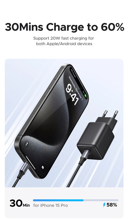 20W GaN USB C Charger PD3 Quick Charge Mini Compact - Smarsty