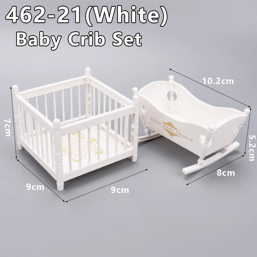 1:12 Dollhouse Miniature Cradle Crib Surround Bed Piano Table Set Furniture Kitchen Model Decor Toy Doll House Accessories