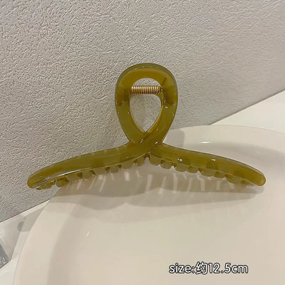 Large Jelly Hair Claw Shark Clip Strong Hold Morandi - Smarsty
