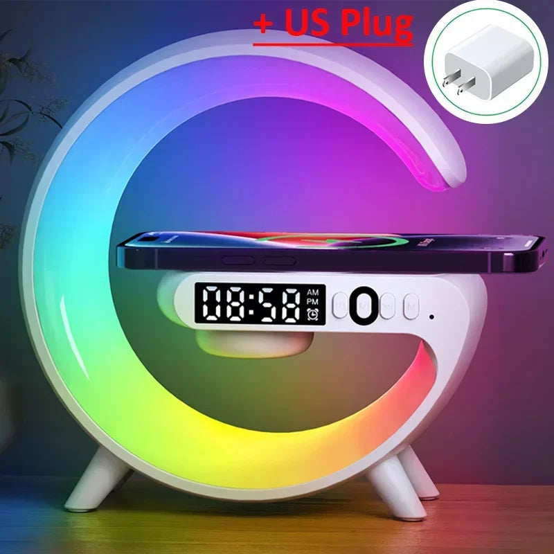 Wireless Charger Stand With Bluetooth Audio RGB Light - Smarsty