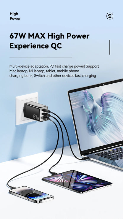 GaN USB C Charger 67W 45W Fast Charging For iPhone - Smarsty