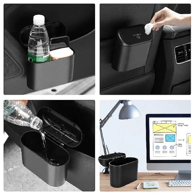 Car Trash Can (with Lid) Contains 60 (300) Garbage Bags, Small Car Trash Can, Leak-proof Mini Car Accessories - Smarsty