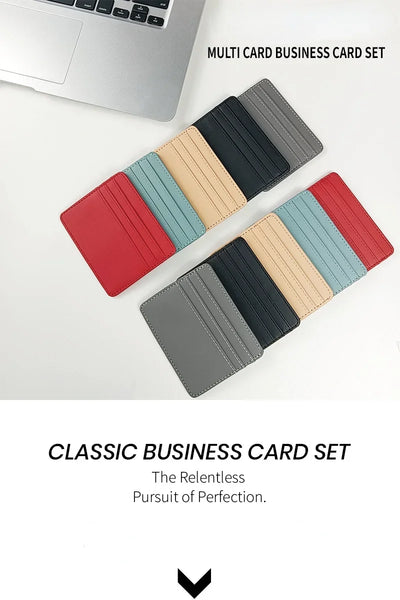 1PCS Man Purses Ultra Thin Mini Business Bank Credit Card Holder Wallet Simple Black Women Small Coin Cards Cover Pouch Case Bag - Smarsty