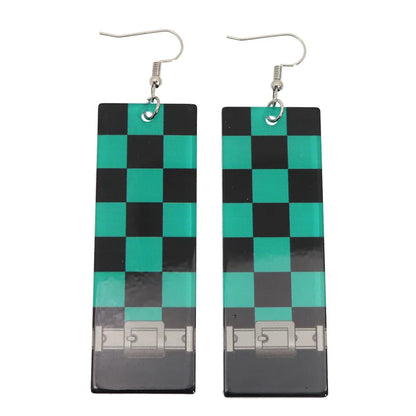 Acrylic Tanjiro Earrings for Women Anime Cosplay Jewelry - Smarsty