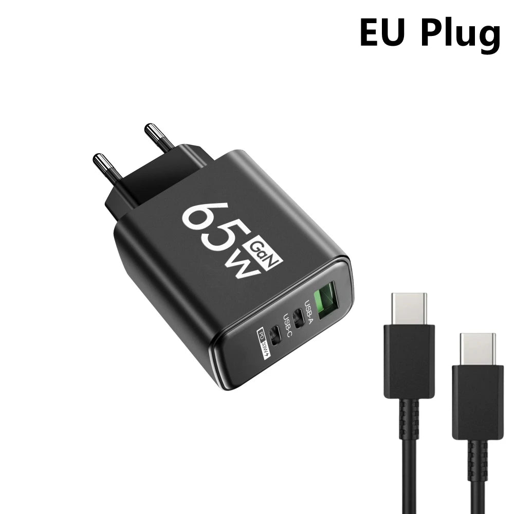 Three Port USB C PD Charger Fast Charge Wall Adapter - Smarsty