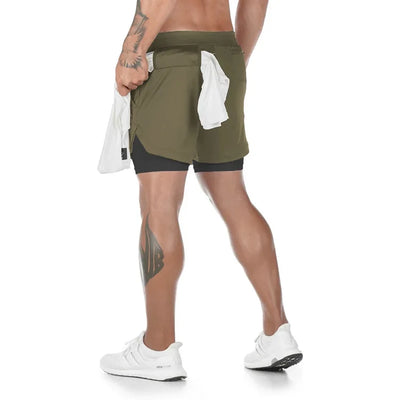 Camo Running Shorts Men Gym Sports Shorts 2 In 1 Quick Dry Workout Training Gym Fitness Jogging Short Pants Summer Men Shorts - Smarsty