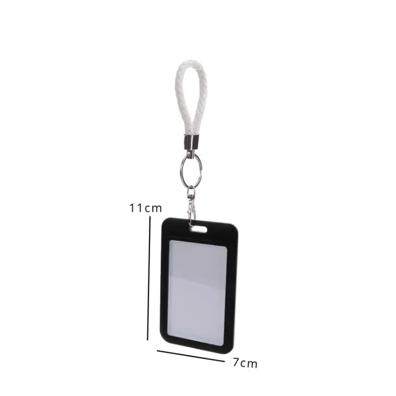 1Pc Macaron Bus ID Card Protective Cover Cases Student Meat Keyring Card Campus Access Door Credit Card Holder Bag Set Key Chain
