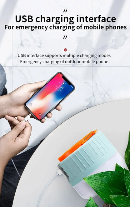 High Power LED Camping Light USB Rechargeable Bulb Outdoor Tent Lamp Portable Lantern Emergency Lighting Lights For BBQ Hiking by Smarsty