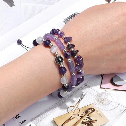 Amethyst Healing Bracelet Set for Weight Loss and Meditation - Smarsty