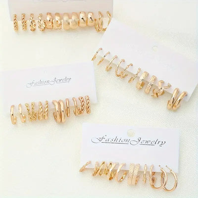 Vintage-Inspired Small Hoop Earring Set for Women - Smarsty