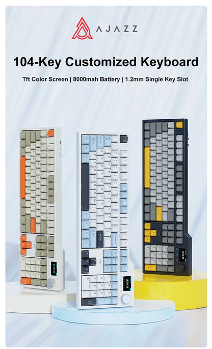 Tri Mode Gaming Keyboard With Hot Swap 104 Keys Gasket