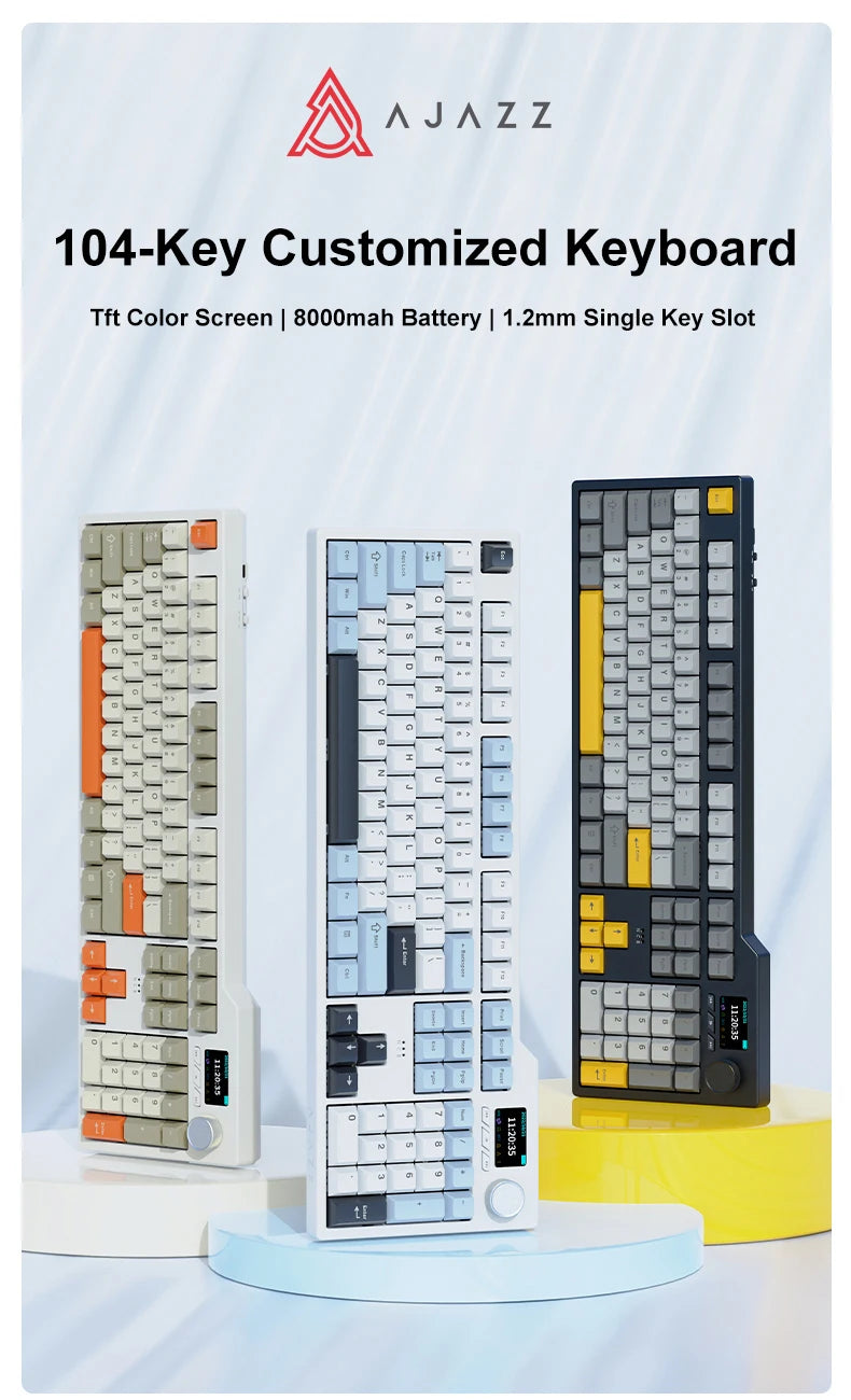 Tri Mode Gaming Keyboard With Hot Swap 104 Keys Gasket