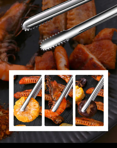 Stainless Steel BBQ Tongs with Non-Slip Grip - Smarsty