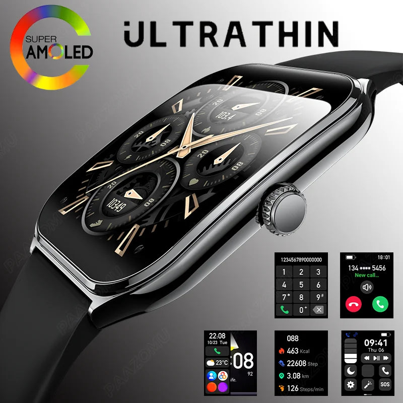 Ultra Thin Smart Watch with AMOLED Display and Call Reminder - Smarsty