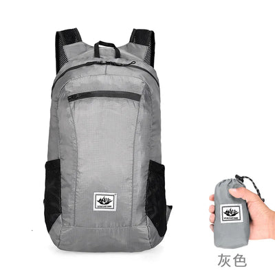 18L Portable Foldable Backpack Folding Mountaineering Bag Ultralight Outdoor Climbing Cycling Travel Knapsack Hiking Daypack by Smarsty