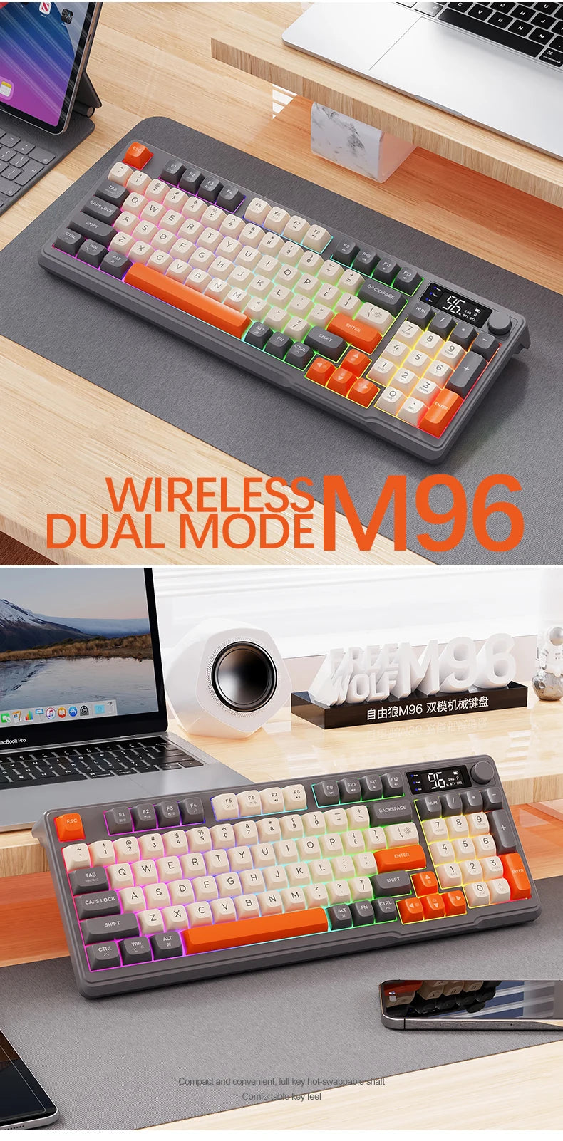Bluetooth Gaming Keyboard With Multi Device Wireless