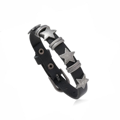 Punk Dark PU Chain Bracelet Multi Layered Fashion Jewelry - Smarsty