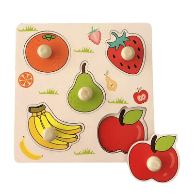 Baby Toys Montessori Wooden Puzzles Children Toys Hand Grab Board Animals Cognition Educational Learning Toys For Kids 1-3 Years by Smarsty