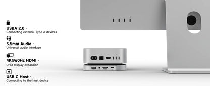 Mac Mini Docking Hub With M.2 SSD Enclosure 4K HDMI
