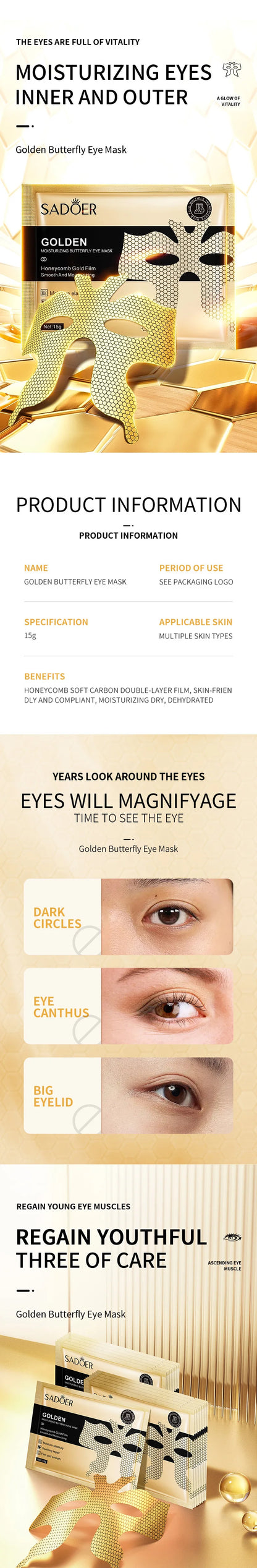 10 Pcs SADOER Collagen Eye Masks for Dark Circles and Puffiness - Smarsty