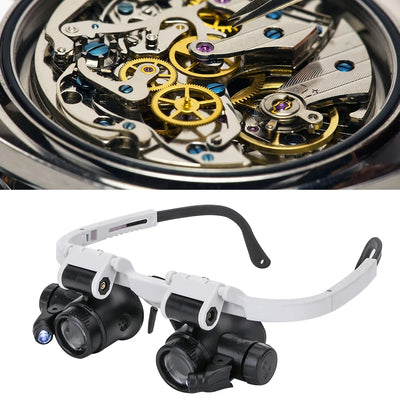 Telescopic Jeweler Magnifier 8X/15X/23X Loupes 2 LED Light Lens Magnifying Glasses for precision work Eyewear Reading Watchmaker