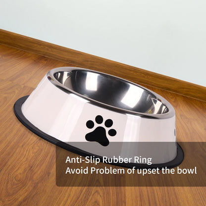 Stainless Steel Dog and Cat Food Bowl Anti-Fall Design - Smarsty