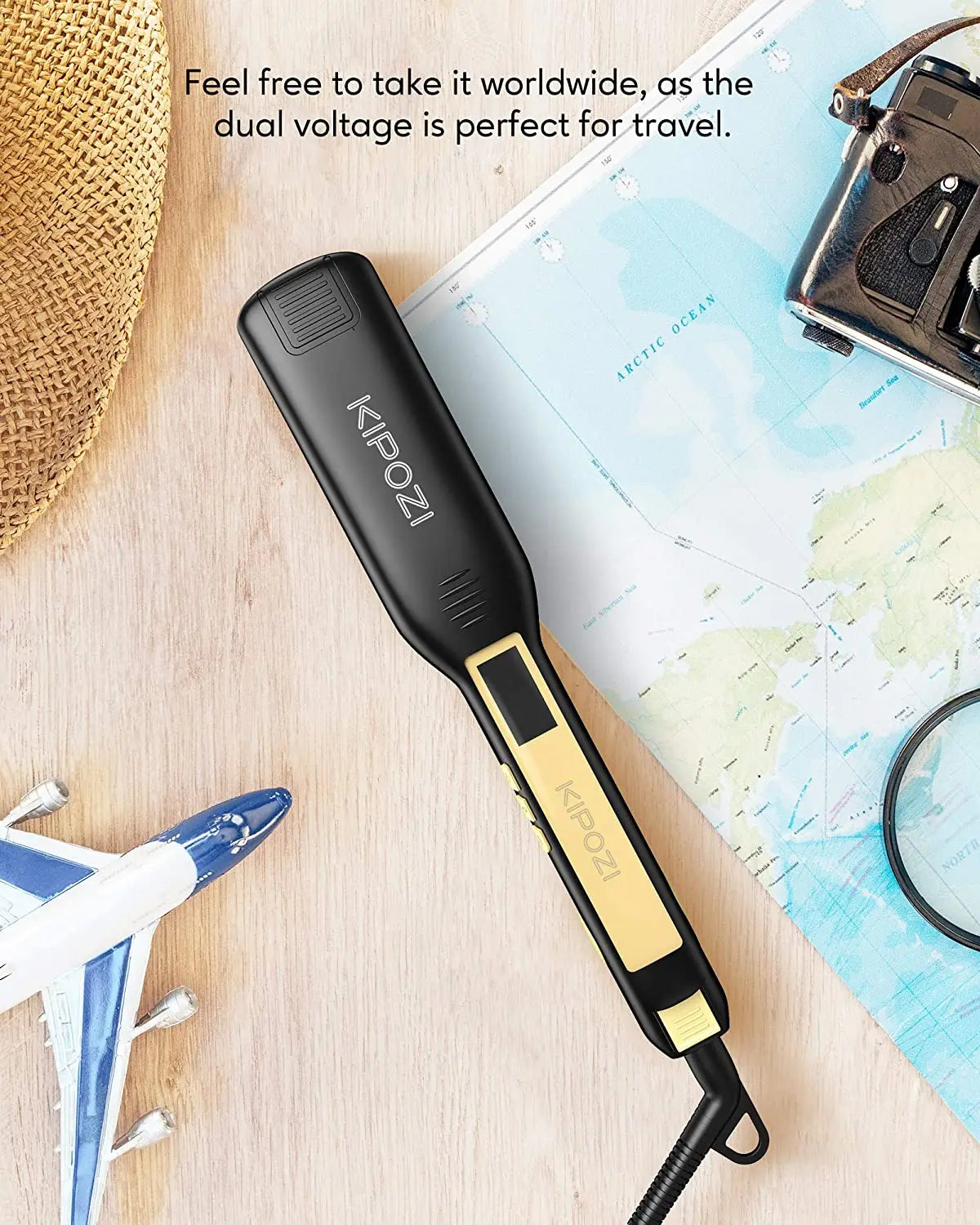 KIPOZI Professional Titanium Flat Iron with LCD Display - Smarsty