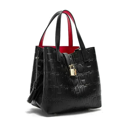 Large Capacity Handbag With Lock Design Luxury Crossbody - Smarsty
