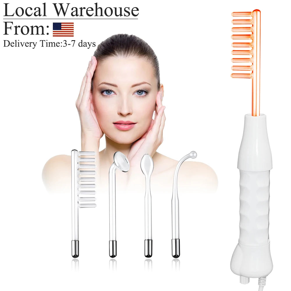 4 in 1 High Frequency Appliance Electrode Tube Wand Electrotherapy Skin Care Facial Spa Tightening Acne Spot Wrinkles Remover - Smarsty
