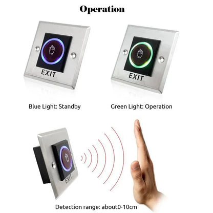 No Touch Exit Push Button Door Access Control - Smarsty