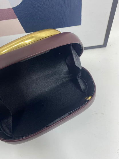 Luxurious Gold Clutch Evening Bag With Box Chain Strap - Smarsty