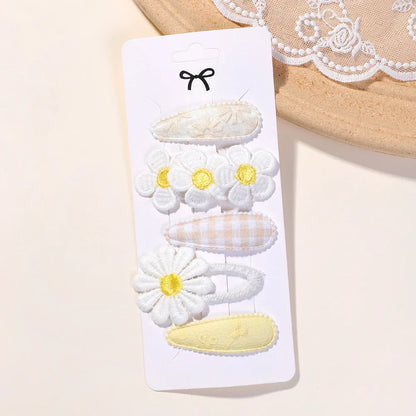5Pcs Floral Hair Clips Set for Girls - Smarsty