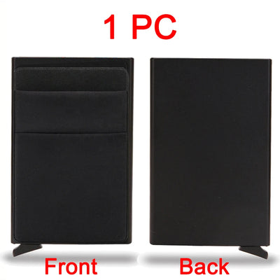 Rfid Credit Card Holder Men Thin Slim Mini Minimalist Wallets Luxury Metal Bank ID Cardholer Case Wallet for Men Carteras Choice - Smarsty