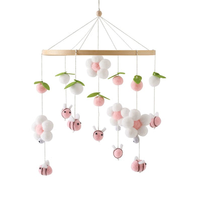 Baby Crib Mobile Bed Bell Rattle Toys Wooden Crochet Stars Pendant Bed Bell Toys Newborn Comfort Crib Bracket Hanging Toys Gifts by Smarsty