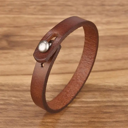 Vintage Genuine Leather Wrap Bracelet Durable Punk Wristband - Smarsty