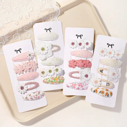 5Pcs Floral Hair Clips Set for Girls - Smarsty