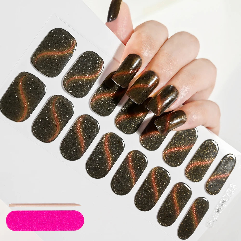Long-Lasting Semi-Cured Gel Nail Stickers for Easy Application - Smarsty