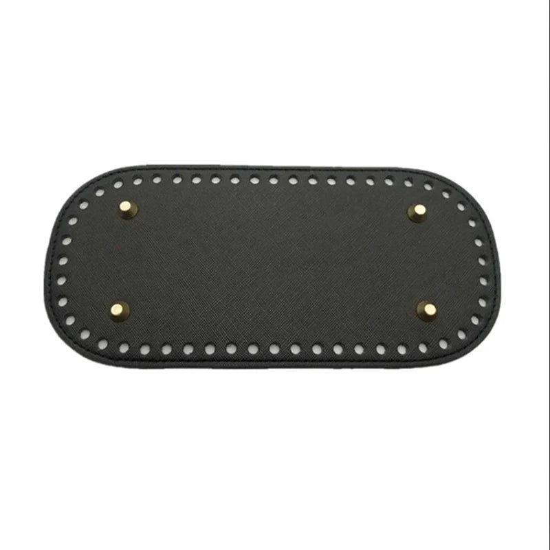 22x10cm Long Bottom for Knitted Bag PU leather Bag Base Handmade Bottom With Holes Diy Crochet Bag Bottom accessories - Smarsty