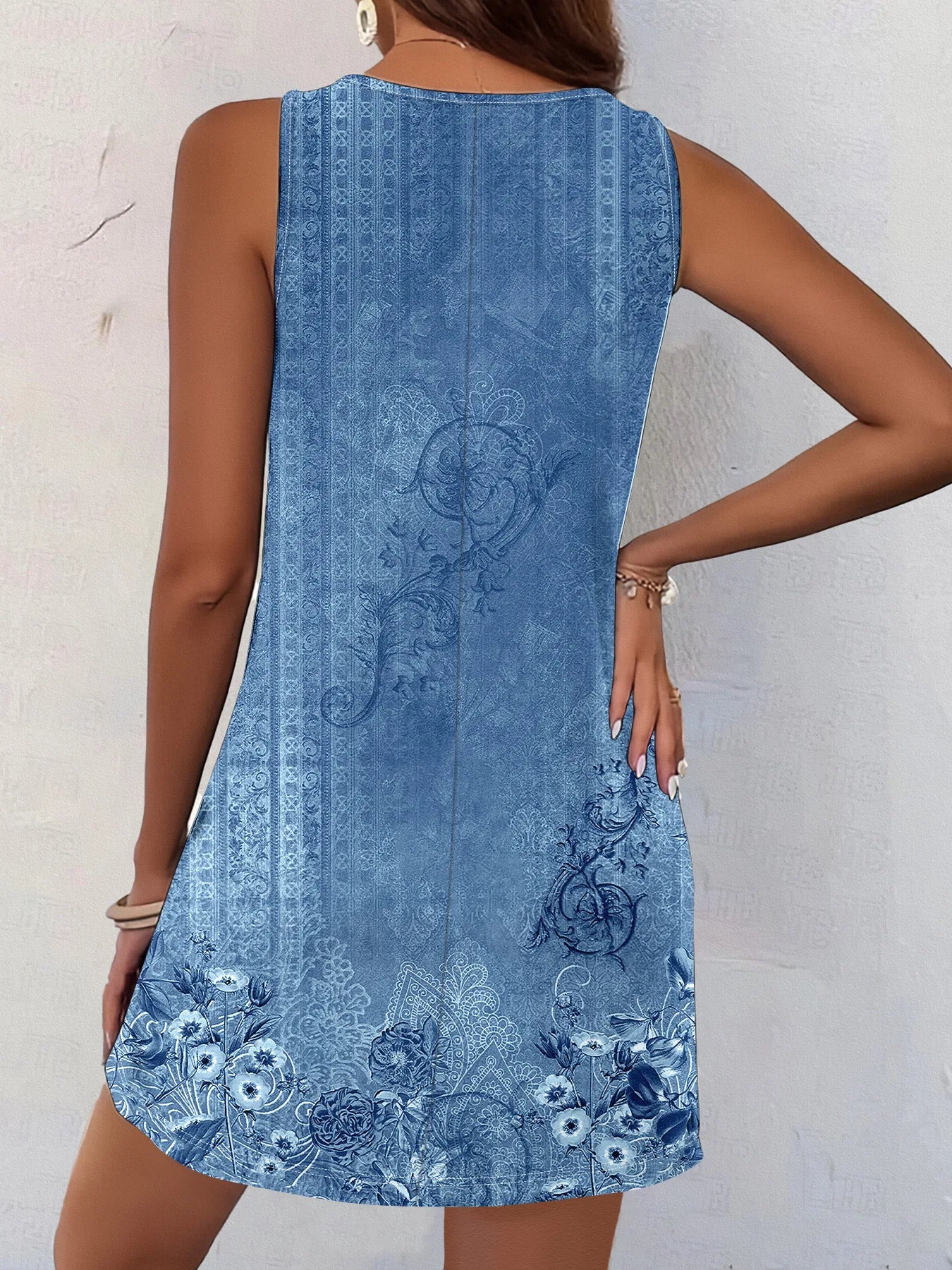 Women Summer Sleeveless Bohemian Dress Exclusive Print Vacation Dress  Birthday Dress for Women Beach Dress Dress for Women - Smarsty