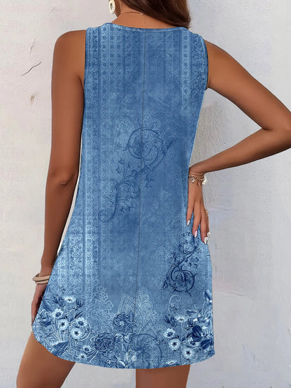 Women Summer Sleeveless Bohemian Dress Exclusive Print Vacation Dress  Birthday Dress for Women Beach Dress Dress for Women - Smarsty