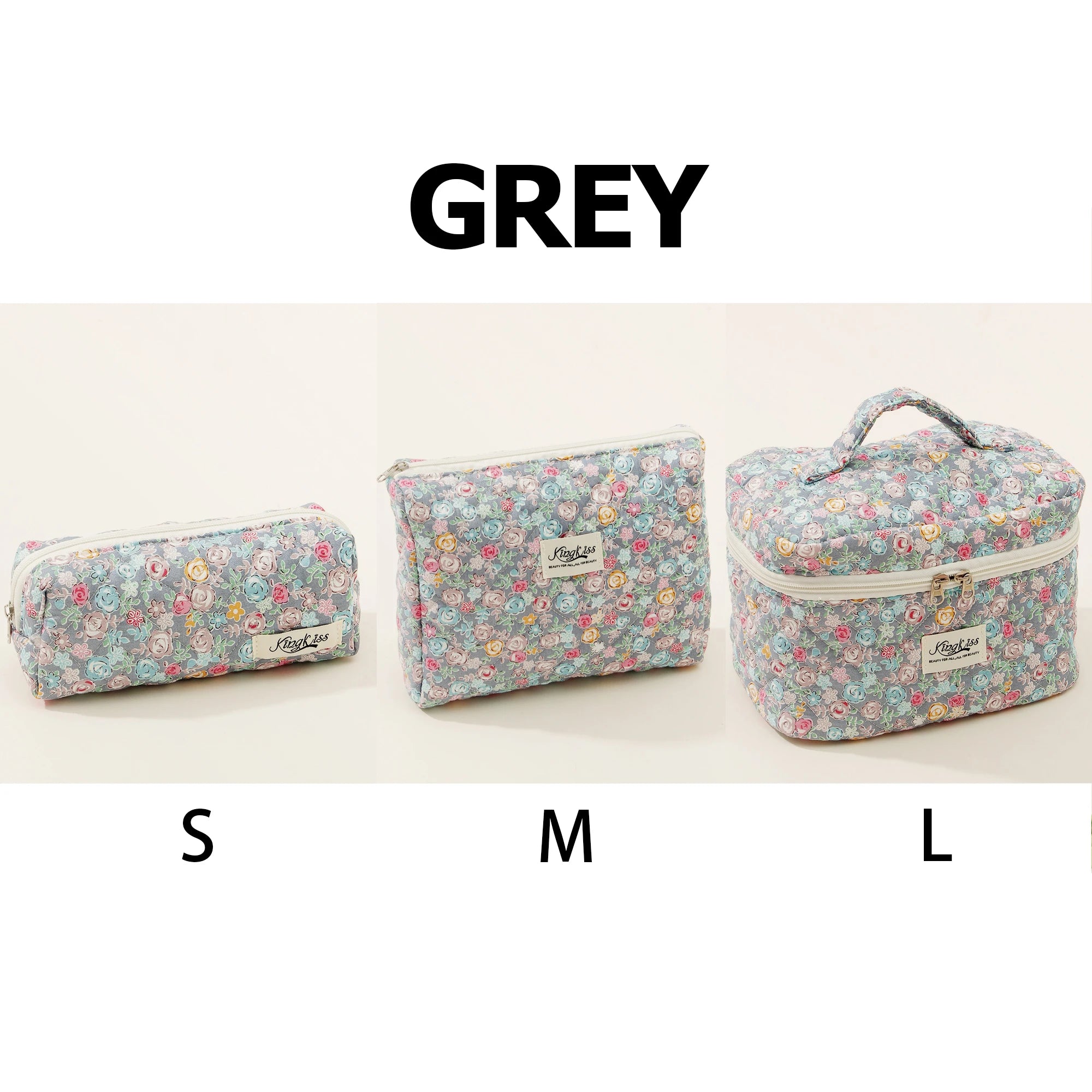 1pcs Cute Quilted Cotton Makeup Bag Women Zipper Cosmetic Organizer Cloth Handbag Box Shape Portable Toiletry Case for Girls - Smarsty