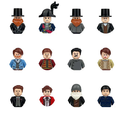 building blocks action doll mini city figures toys girls soldiers policeman robot worker fireman farmer cook movie characters