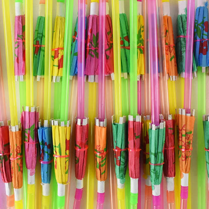 50PCS Hawaiian Party Umbrella Straws for Tropical Celebrations - Smarsty