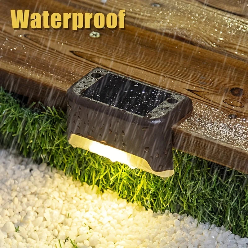 4 Pack LED Solar Stair Lights for Safe Outdoor Lighting - Smarsty