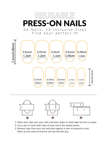 Stiletto Press On Nails Set with Black Silver Bowknot - Smarsty